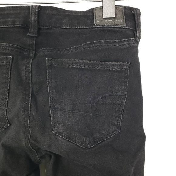 AMERICAN EAGLE Ne(x)t Level Stretch Black Taper Blackout Skinny Jegging Size: 4R - Picture 5 of 5